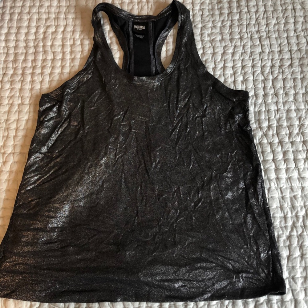 Black shiny Victoria’s Secret workout top